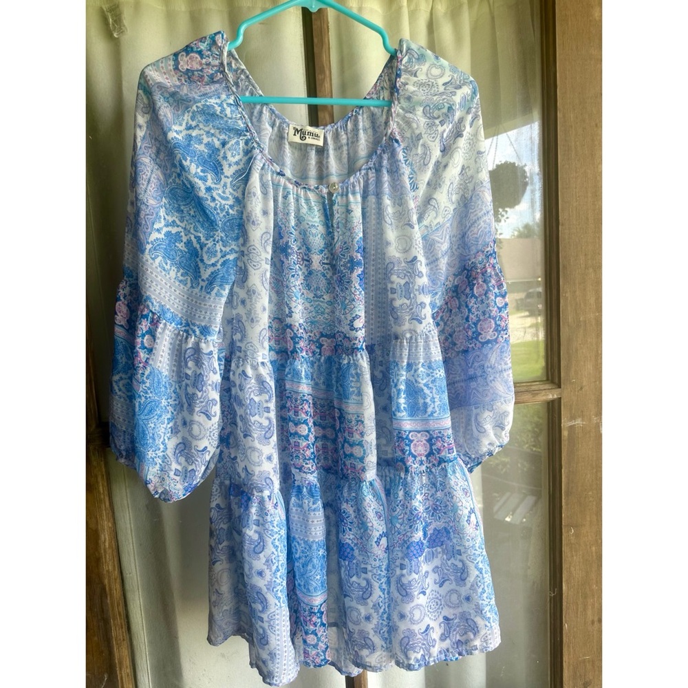 Show Me Your MuMu Trixie Tiered Paisley Tunic Dress Top boho cowgirl country